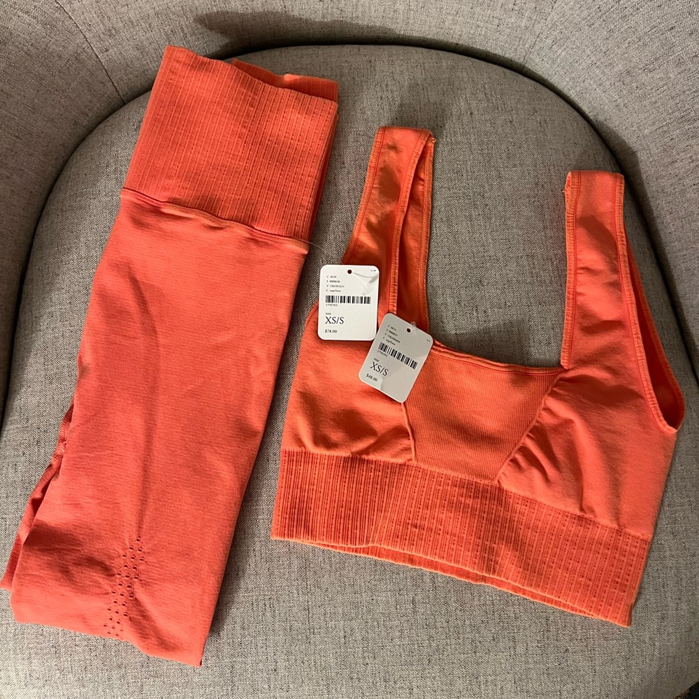 free people movement workout set. includes sports bra & leggings both size XS/S